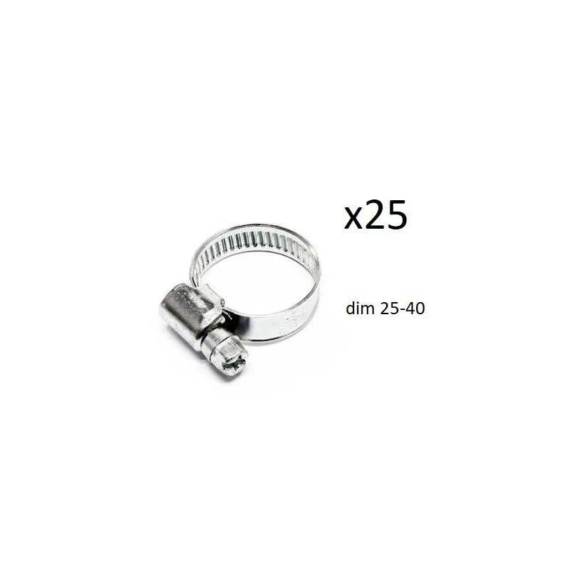 Accessoires Outillage 25x Colliers de Serrage Durite - diametre 25/40