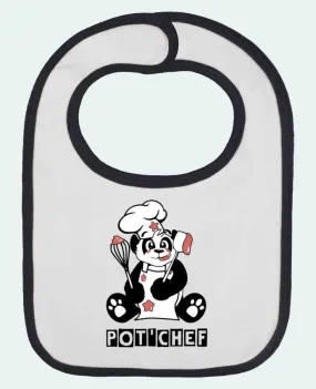 Bavoir bébé uni Panda Pot'Chef - Typo par CoeurDeChoux