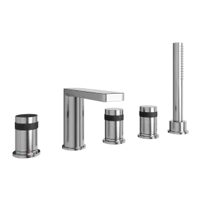 Blaufoss Sonic robinet de bain sur gorge 5 trous avec douchette chrome brillant