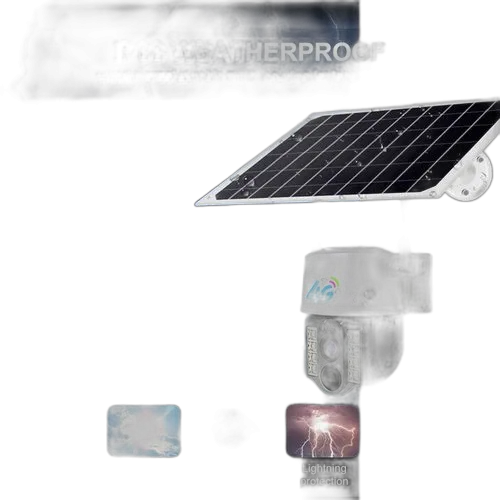 Camera solaire de sécurité double objectifs + carte mémoire de 64gb 