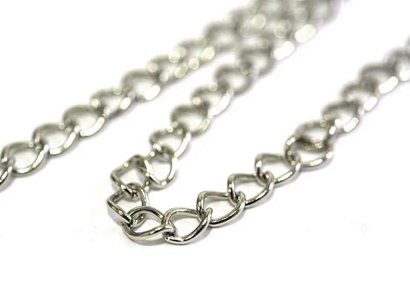 Chaine gourmette 1 cm - argenté foncé x 20 cm - pour colliers et bracelets