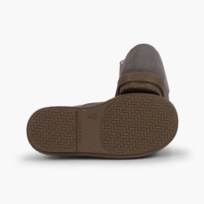 Chaussures blucher en suède à franges lisses 