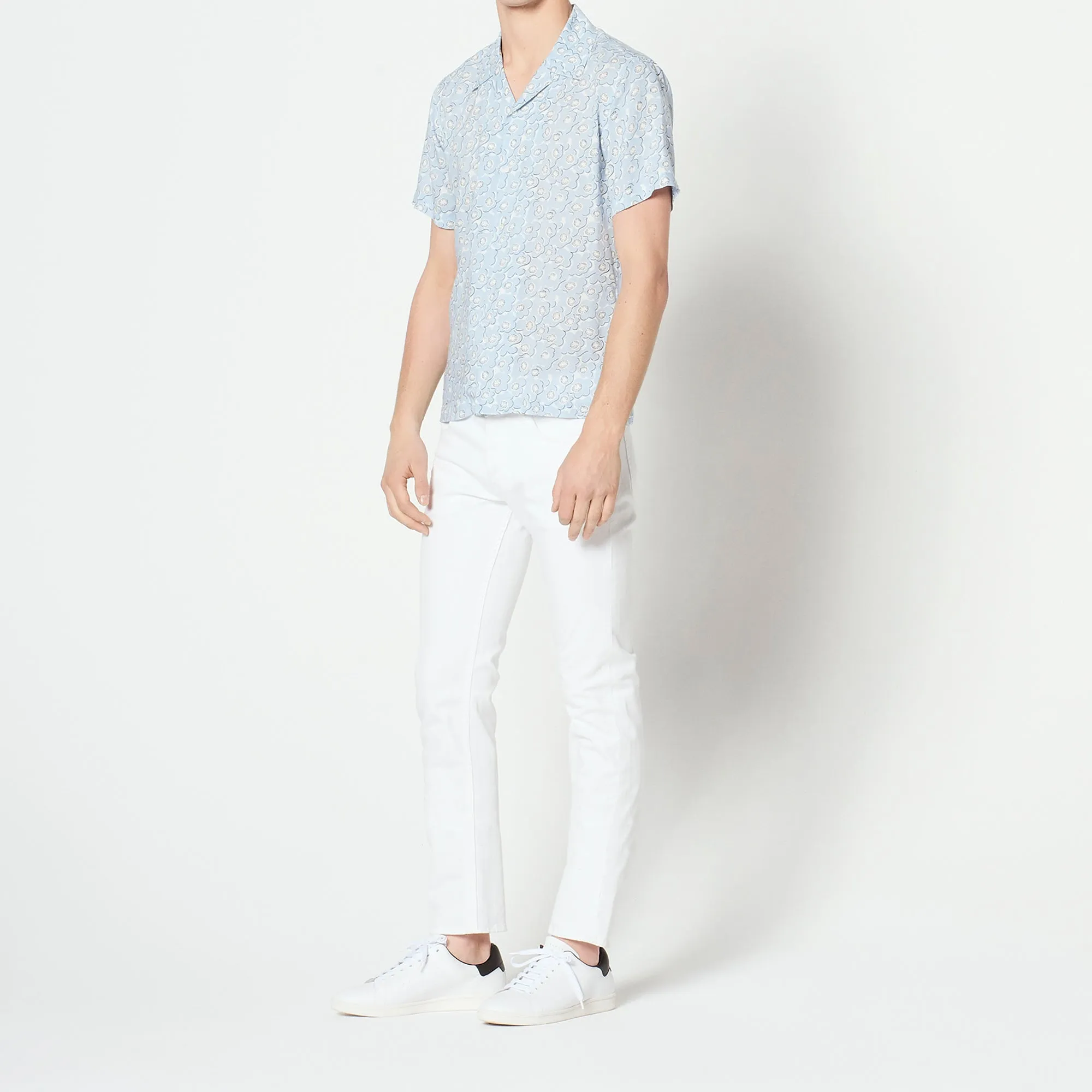 Chemise manches courtes à imprimé fleurs