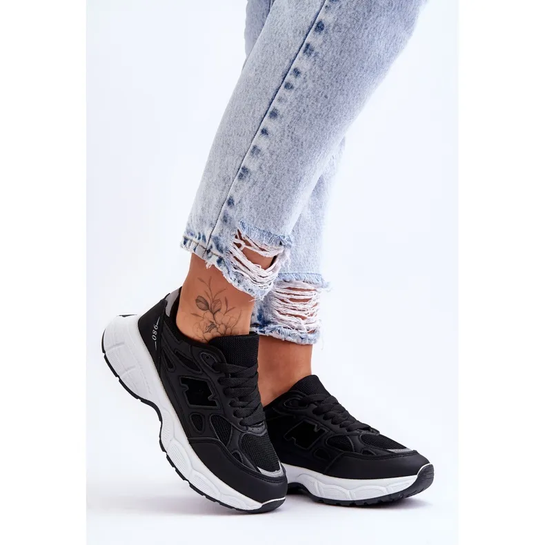 FG2 Chaussures de sport à la mode pour femmes avec filet Venise noire le noir