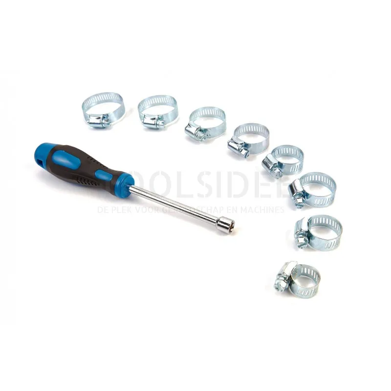 HBM Assortiment de colliers de serrage & clé à douille 50 pièces