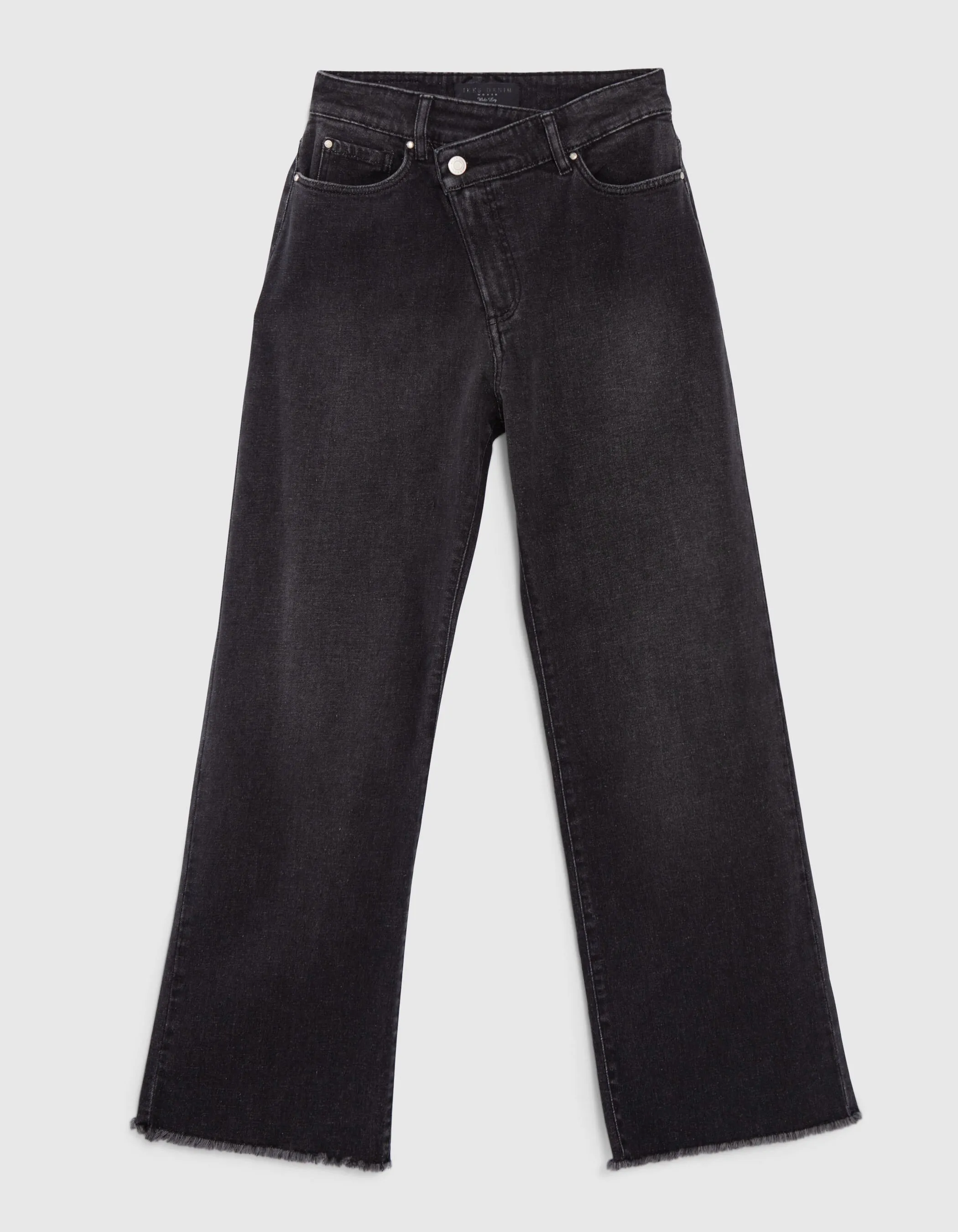 Jean medium grey fermeture asymétrique Femme