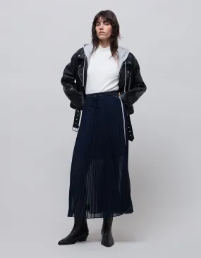 Jupe longue plissée avec détail bandes sport femme