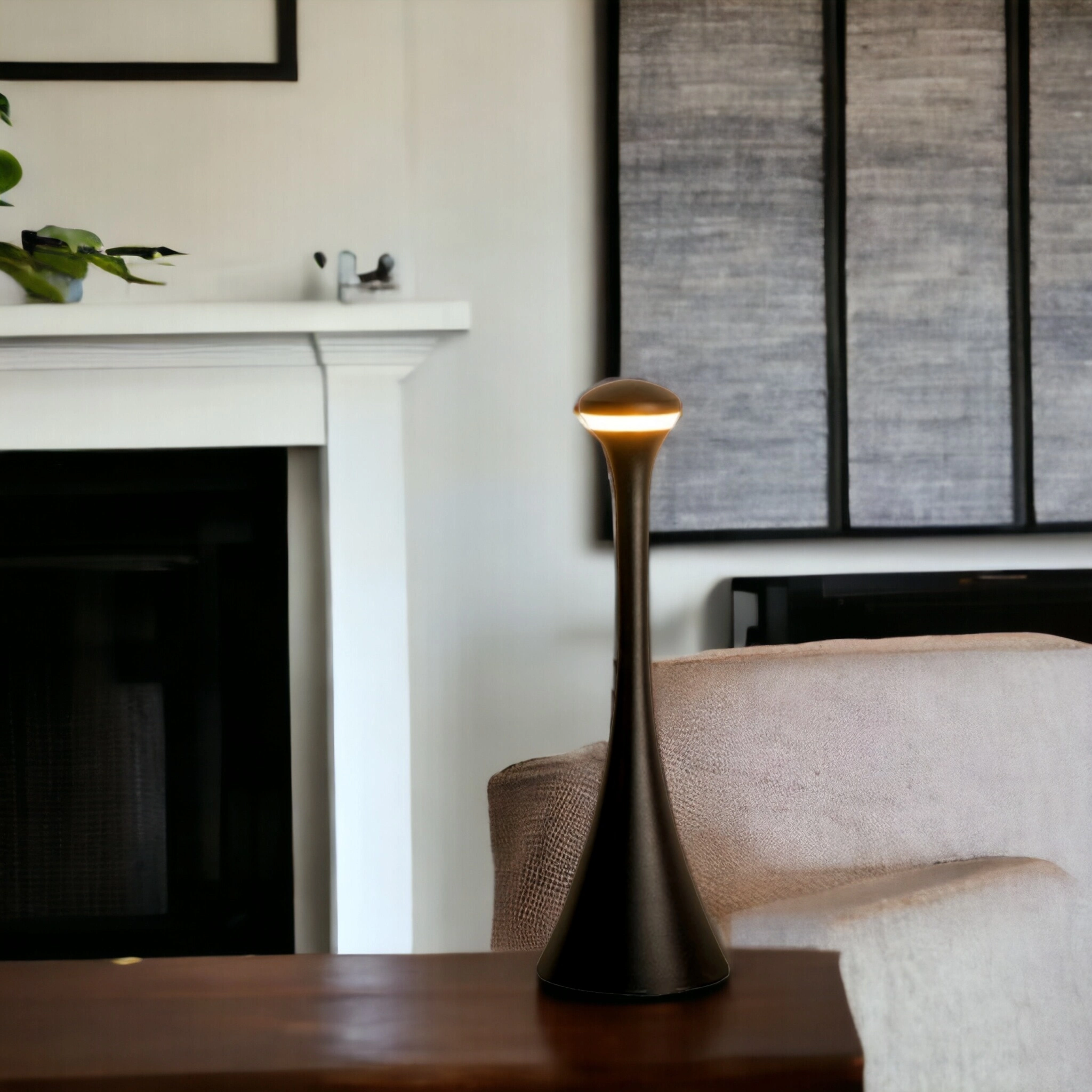 Lampe de table sans fil élégante noire Rodia