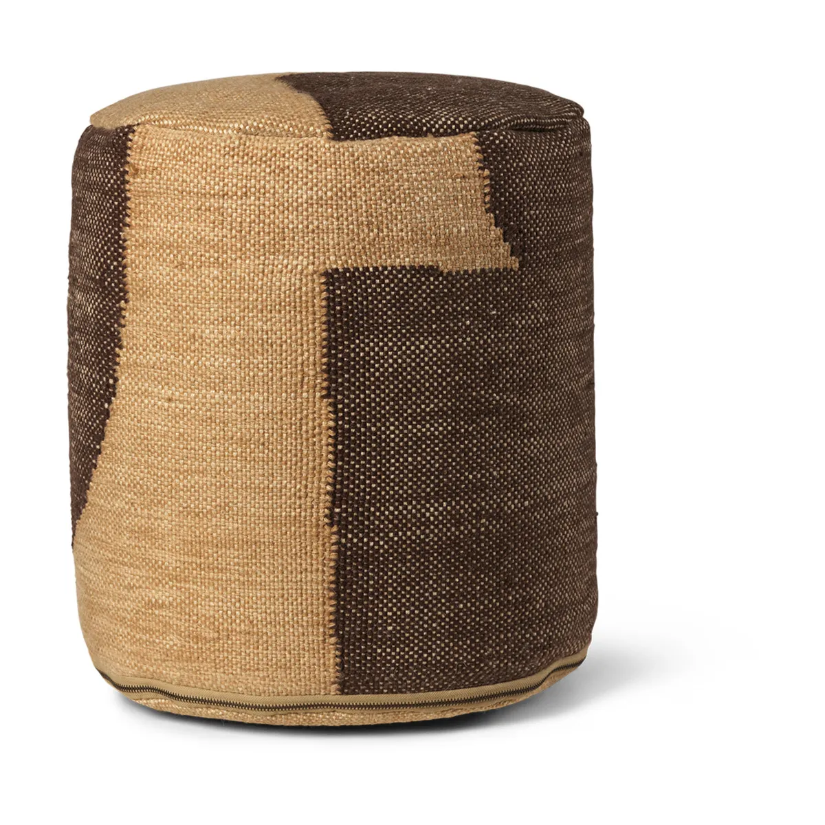Pouf cylindrique en fil recyclé chocolat 38x42cmForene