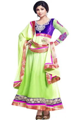 Salwar Bollywood Célébrité Vert Shilpa Shetty