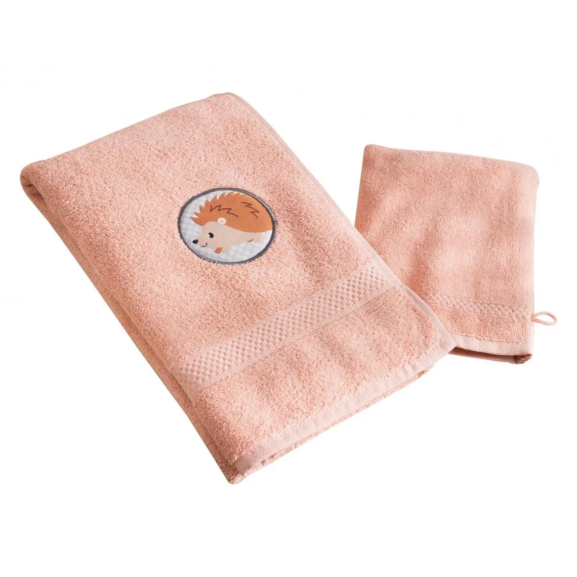 Serviette de bain enfant rose PETITES BETES en coton | 3 Suisses