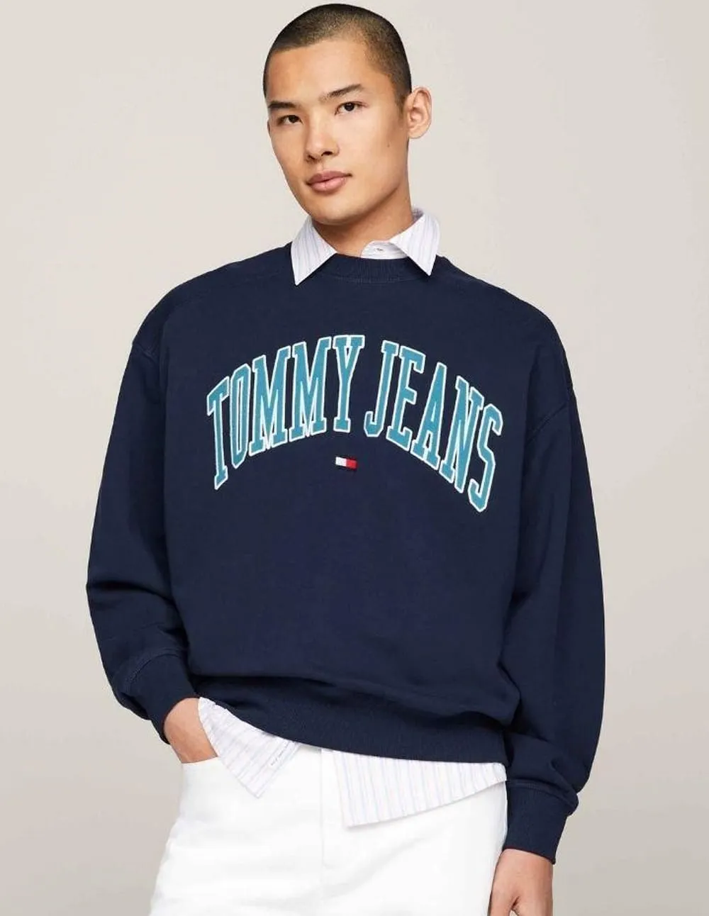 Sudadera Tommy Jeans Varsity Azul Marino Hombre