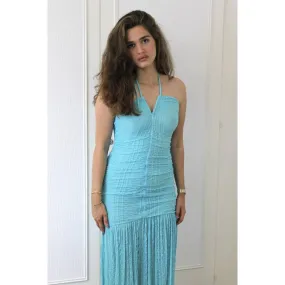 SUMMER DROP Ganni - Robe bleue dos nu