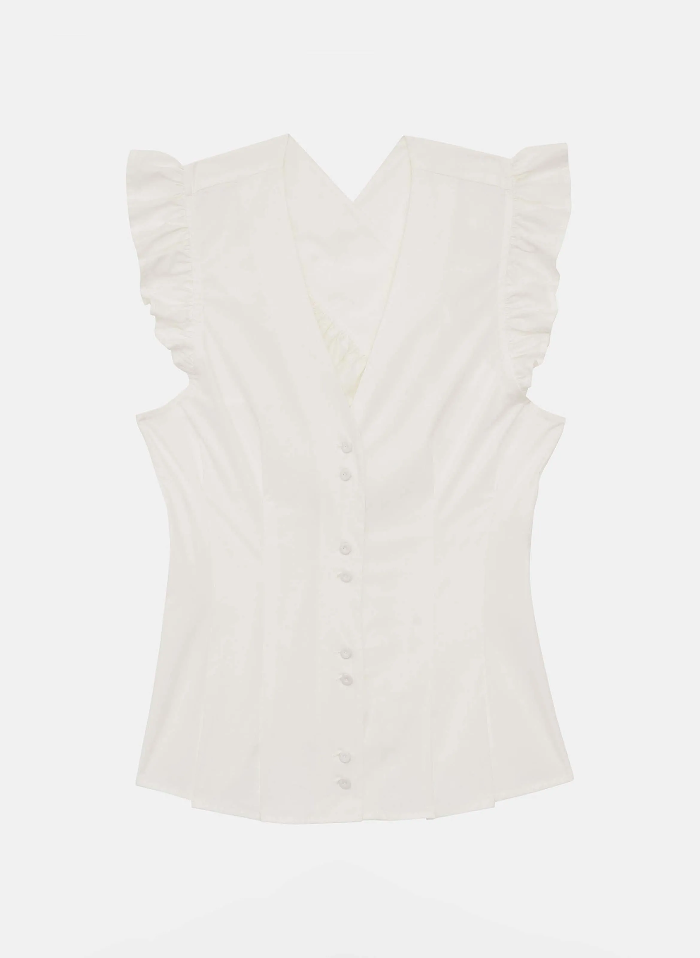 TARA JARMON  Top   courte  v - taio - Blanc