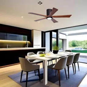 Ventilateur Plafond Irene 5HLK 132cm Bronze brossé Noyer